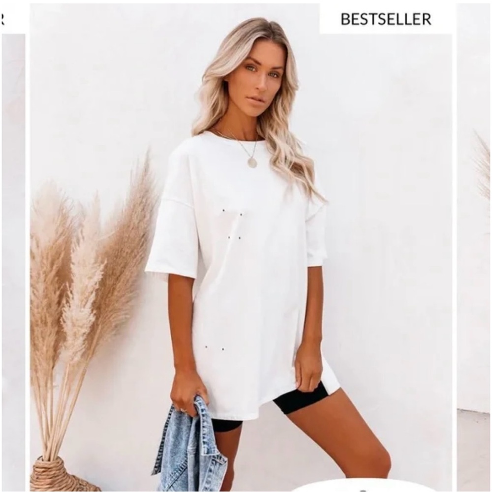 Vici White His Oversized Tee